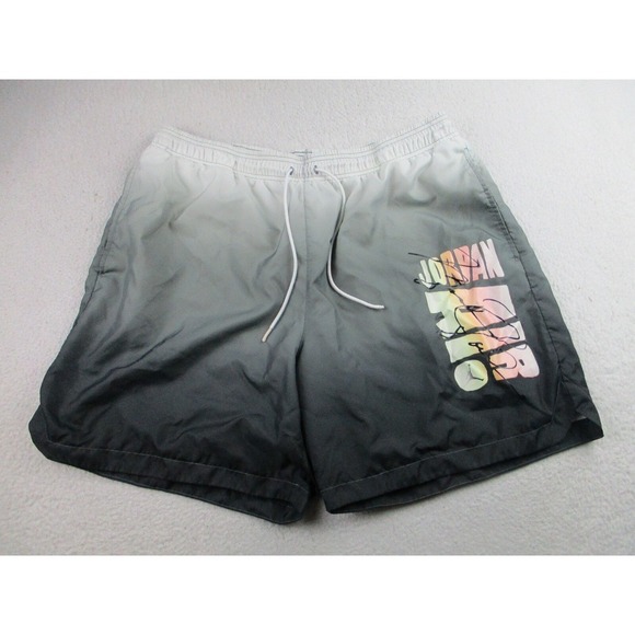 Nike Air Jordan DNA Poolside Swim Trunks Mens 2XL Black Ombre Lined Signed Logo - Picture 2 of 12